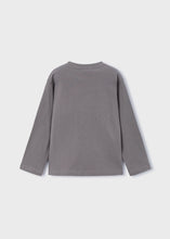 Load image into Gallery viewer, Mayoral Boys Long Sleeved Shirt with Embossed Dino on Grey: Sizes 2 to 9