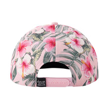 Load image into Gallery viewer, Deux Par Deux Boys Baseball Cap “Pink Hawaiian Hibiscus” Size 6/24M to 7/12 Years