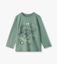 Load image into Gallery viewer, Hatley Glow in The Dark Long Sleeved Velociraptor Graphic Tee : Size 2 to 10 Years