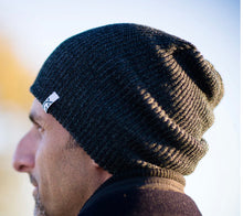 Load image into Gallery viewer, XS United Knit Beanie in Black Heather: One Size fits most Teen/Adult