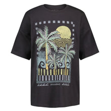 Load image into Gallery viewer, Billabong Palm Tree Graphic Tee on Black: Size 7/8 to 14/16 Years