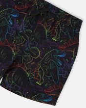 Load image into Gallery viewer, Deux Par Deux Boys Gradient Line Dinosaurs Print Swim Shorts: Size 2/3 to 9/10