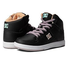 Load image into Gallery viewer, DC Shoes Cure High Top Elastic Laces Sneakers in Black/Purple: Size 10 to 7