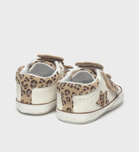 Load image into Gallery viewer, Mayoral Baby Leopard and White Velcro Sneakers with Bear: Size Newborn to 11