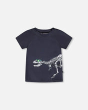 Load image into Gallery viewer, Deux Par Deux Dino Print Short Sleeved Rashguard: Size 2/3 to 9/10 Years