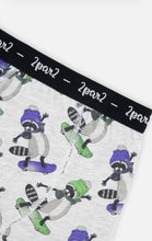 Load image into Gallery viewer, Deux Par Deux 3 Pack Boxer Briefs in “Raccoons” : Size 2/3 to 11/12 Years