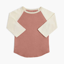 Load image into Gallery viewer, Mini Mioche Cloud Baseball Tee in Heather Clay/Natural: Size 1/2 to 13/14