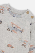 Load image into Gallery viewer, Deux Par Deux Baby Pullover Sweatshirt “Airplanes” Print: Size 3M to 24M