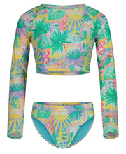 Load image into Gallery viewer, Roxy Girl Long Sleeved Rashguard Set in Palm Print