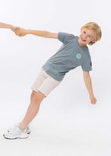 Load image into Gallery viewer, Short Sleeve Tee with Graphic on Back in Ocean Blue: Sizes 7 to 14 Years