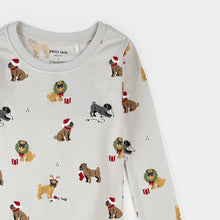 Load image into Gallery viewer, Petit Lem “Christmas Pugs” Print 2 Piece Holiday Pajama Set: Size 2 to 14 Years