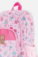 Load image into Gallery viewer, Deux Par Deux Baby Backpack Light Pink Flowers Print