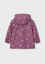 Load image into Gallery viewer, Mayoral Hooded Raincoat with Fleece Lining in Purple Heart Print: Size 2 to 10