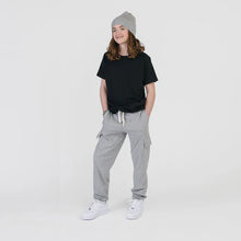 Load image into Gallery viewer, Mini Mioche Cloud Slouchy Cargo Joggers in Heather Grey: Size 1/2 to 13/14