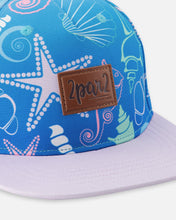 Load image into Gallery viewer, Deux Par Deux Baseball Cap “Gradient Seashells” Size 6/24M to 7/12 Years