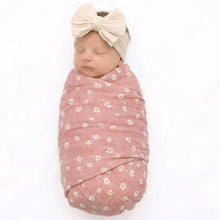 Load image into Gallery viewer, Extra Large Organic Cotton/ Bamboo Swaddle Blanket in Dusty Pink
