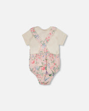 Load image into Gallery viewer, Deux Par Deux Printed Organic Cotton Muslin Overalls With Berry and Butterfly Print: Size 3M to 12M