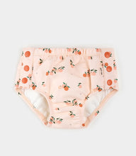 Load image into Gallery viewer, Petit Lem Baby Girls Peaches Print Swim Diaper: Size 6/12M to 12/24m