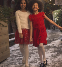 Load image into Gallery viewer, Hatley Red Sparkle Sweater Tulle Christmas Dress: Size 3 to 12