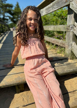 Load image into Gallery viewer, Poppet & Fox Strappy Cotton Jumpsuit in Peach: Sizes 4 to 8