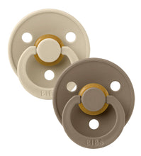 Load image into Gallery viewer, BIBs 2 Colour Pacifier Set of 2 in Vanilla/Dark Oak: Size 3 (18 Months+)