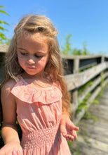Load image into Gallery viewer, Poppet & Fox Shirred Waist Cotton Sundress in Peach: Sizes 4 to 8