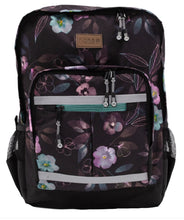 Load image into Gallery viewer, Nano Girls Black With Purple Flowers Backpack: Size 0/S