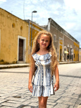 Load image into Gallery viewer, Poppet & Fox Shirred Waist Navy and White Cotton Sundress: Sizes 8 to 16