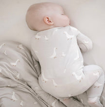 Load image into Gallery viewer, Gunamuna “Goose” Convertible Bamboo Footie: Size 0/3M to 18/24M
