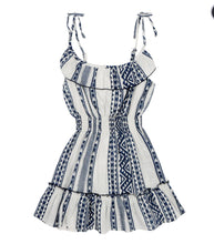 Load image into Gallery viewer, Poppet & Fox Shirred Waist Navy and White Cotton Sundress: Sizes 8 to 16
