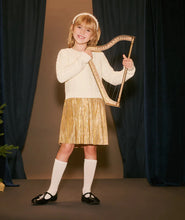 Load image into Gallery viewer, Hatley Gold Sparkle Skirt Sweater Dress: Size 2T to 12