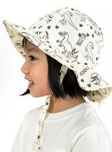 Load image into Gallery viewer, Jan & Jul Gro-with-me Cotton Grow with Me Bucket Floppy Hat in Dino Print: Sizes S to XL
