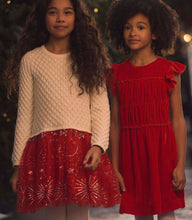 Load image into Gallery viewer, Hatley Red Sparkle Sweater Tulle Christmas Dress: Size 3 to 12