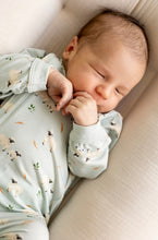 Load image into Gallery viewer, Coccoli Cotton-Modal Zipper Sleeper in Baby Lambs Print: Size NB to 18M
