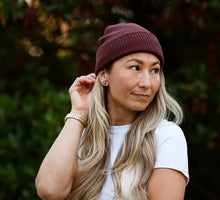Load image into Gallery viewer, XS United Knit Beanie in Warm Cocoa: One Size fits most Teen/Adult