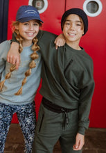 Load image into Gallery viewer, Boys Cotton Sweatshirt in Army Green: Size 7 to 14