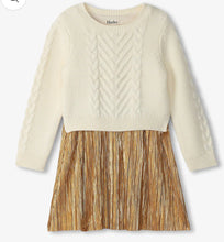 Load image into Gallery viewer, Hatley Gold Sparkle Skirt Sweater Dress: Size 2T to 12