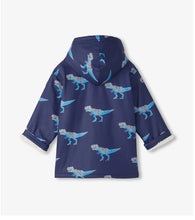 Load image into Gallery viewer, Hatley Boys T-Rex Attack Sherpa Lined Zip-Up Rain Jacket: Size 3-7 years