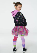 Load image into Gallery viewer, Deux Par Deux Girls Black Bi-material Zipped Hoodie in Sherpa and Fleece: Size 3-10y