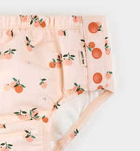 Load image into Gallery viewer, Petit Lem Baby Girls Peaches Print Swim Diaper: Size 6/12M to 12/24m