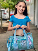 Load image into Gallery viewer, Danshuz Pretty Shimmer Roll Dance Bag Blue