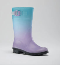 Load image into Gallery viewer, Kamik “Raindrops” Rain Boot in Turquoise/Lavender: Toddler Size 8 to Youth Size 6