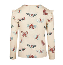 Load image into Gallery viewer, Girls Long Sleeve Tee with Ruffles in Butterfly Print: Size 2 to 6 Years