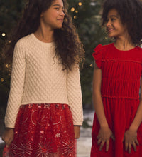 Load image into Gallery viewer, Hatley Red Sparkle Sweater Tulle Christmas Dress: Size 3 to 12