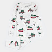 Load image into Gallery viewer, Petit Lem “Festive Cars” Print 2 Piece Holiday Pajama Set: Size 2 to 14 Years