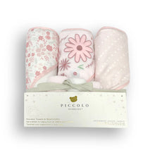 Load image into Gallery viewer, Piccolo 6 Pack Towel and Washcloths Set in Pink: Size 28 x 28, 9 x 9