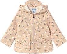 Load image into Gallery viewer, Mayoral Hooded Raincoat with Fleece Lining in Biscuit Heart Print: Size 2 to 10