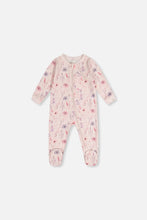 Load image into Gallery viewer, Deux Par Deux Flower Garden Print Footed Sleeper: Size 9M to 18M