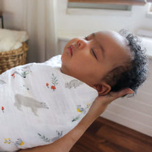 Load image into Gallery viewer, Aden + Anais Silky Soft Muslin Cotton Swaddle Blanket in Fox and Friends Print