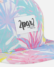 Load image into Gallery viewer, Deux Par Deux Girls Baseball Cap “Printed Palm Leaves” Size 6/24M to 7/12 Years